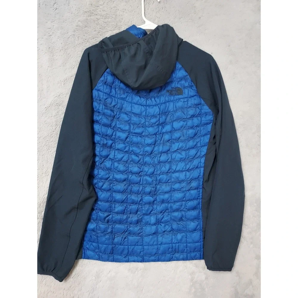 The North Face Jacket Mens Small Thermoball Hybrid Hoodie Blue Full Zip Outdoor